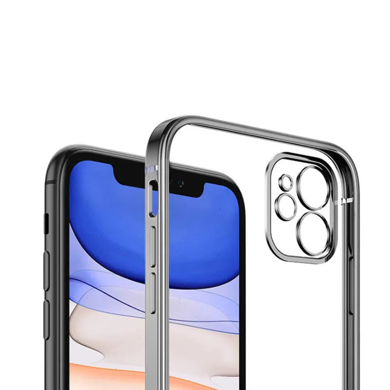 iPhone case silicone TPU back cover magnetic suction electroplated protective cover for iPhone 11 12 13 models in black blue gold purple silver colours