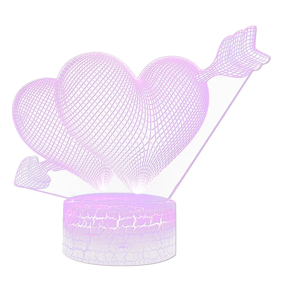 I LOVE YOU Sweet Lover Heart Balloon 3D LED USB Lamp with remote control and colourful illumination