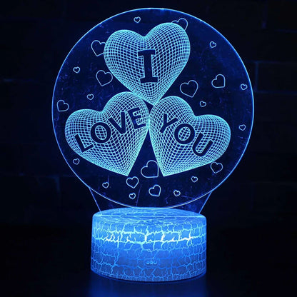 I LOVE YOU Sweet Lover Heart Balloon 3D LED USB Lamp with remote control and colourful illumination