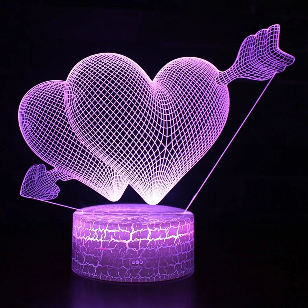 I LOVE YOU Sweet Lover Heart Balloon 3D LED USB Lamp with remote control and colourful illumination