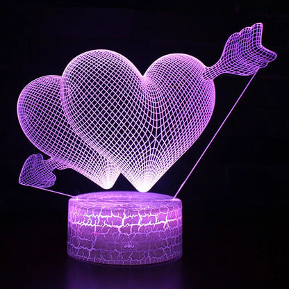 I LOVE YOU Sweet Lover Heart Balloon 3D LED USB Lamp with remote control and colourful illumination