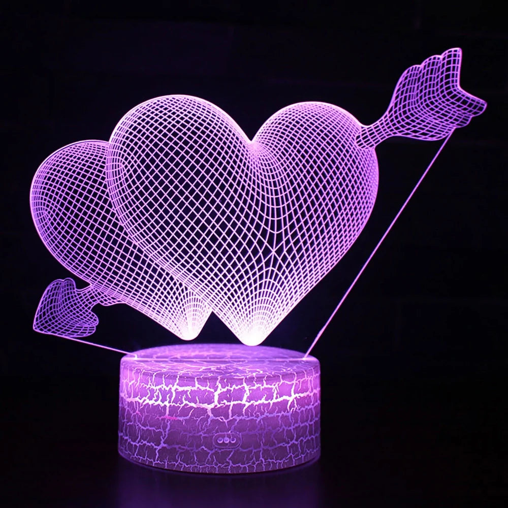 I LOVE YOU Sweet Lover Heart Balloon 3D LED USB Lamp with remote control and colourful illumination