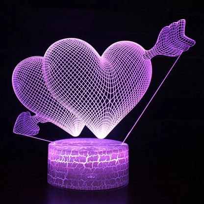 I LOVE YOU Sweet Lover Heart Balloon 3D LED USB Lamp with remote control and colourful illumination