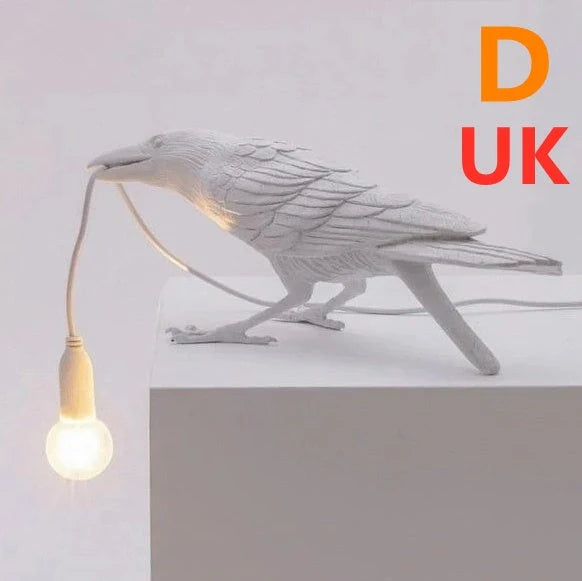 Creative Auspicious Bird Resin Wall Lamp Decoration in white or black