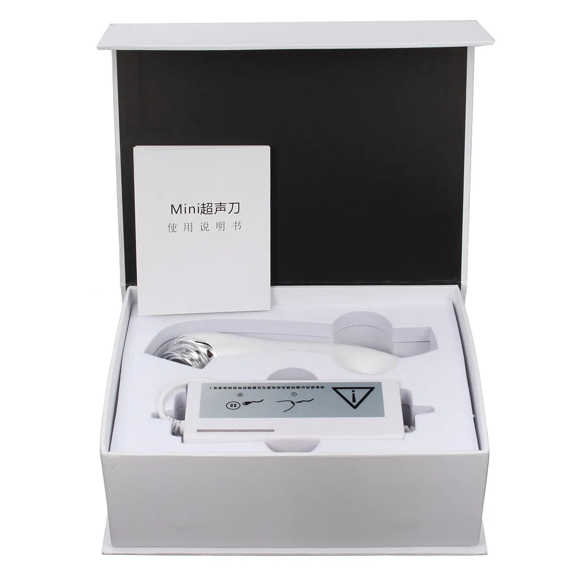 Mini ultrasonic scalpel 35W plug-in facial firming device in purple or red ABS, 25x12x7cm box, with gel