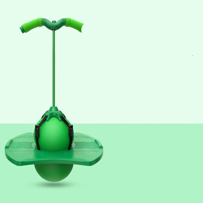 Children's bouncing ball toy with detachable handle for balance training