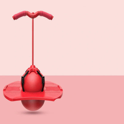 Children's bouncing ball toy with detachable handle for balance training