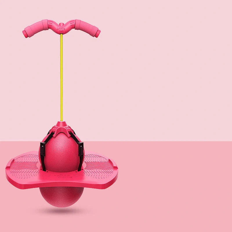 Children's bouncing ball toy with detachable handle for balance training