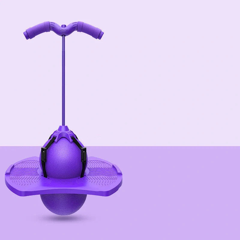 Children's bouncing ball toy with detachable handle for balance training