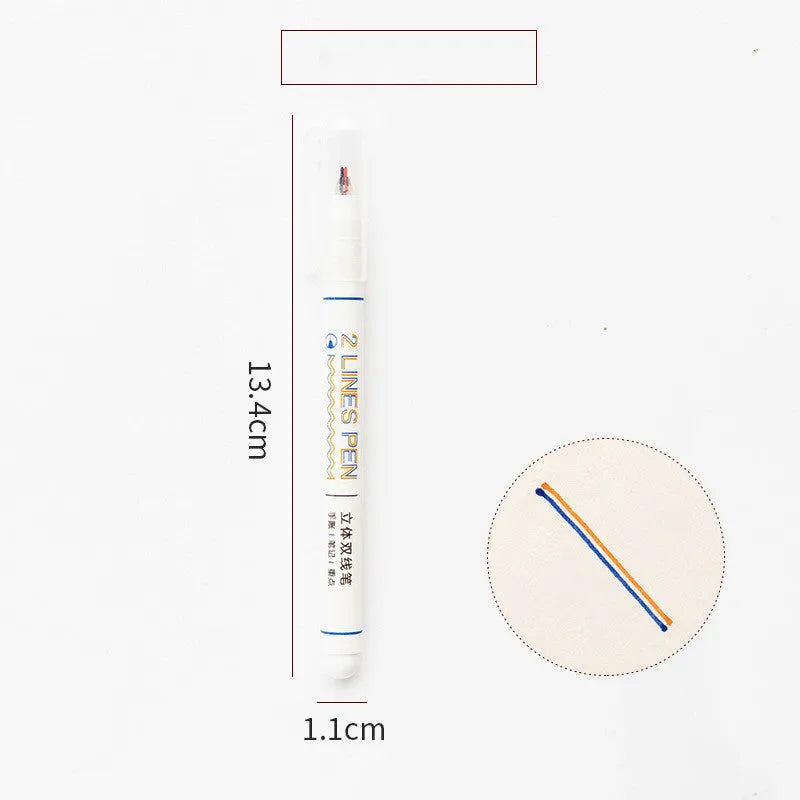 A plastic two-colour hand account highlighter pen with a 0.5mm tip, shown in multiple colour options.