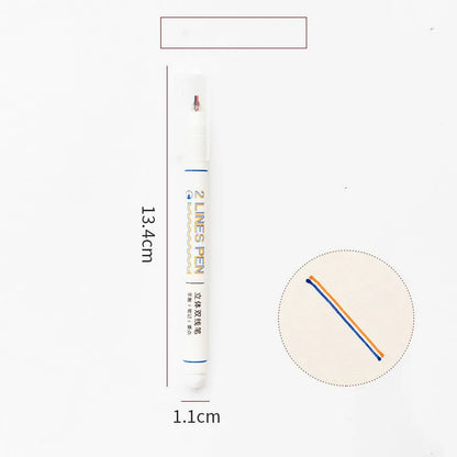A plastic two-colour hand account highlighter pen with a 0.5mm tip, shown in multiple colour options.