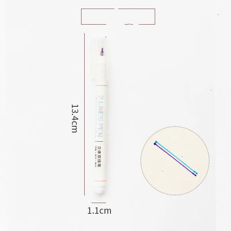 A plastic two-colour hand account highlighter pen with a 0.5mm tip, shown in multiple colour options.