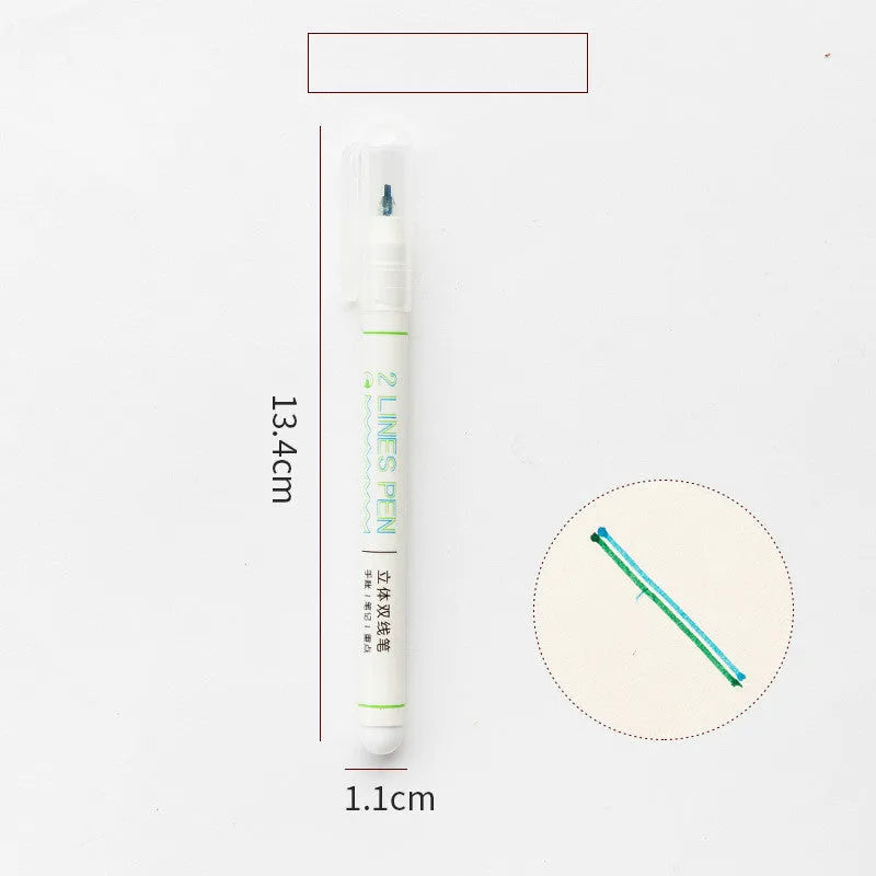 A plastic two-colour hand account highlighter pen with a 0.5mm tip, shown in multiple colour options.