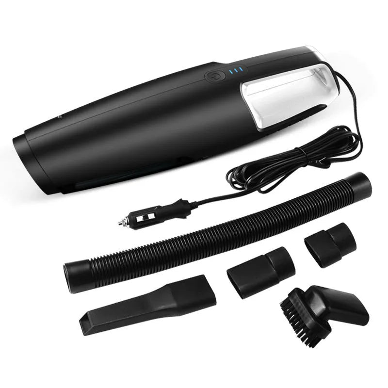 Black 120W wireless car vacuum cleaner with 7000 mbar suction for dry and wet car and home use