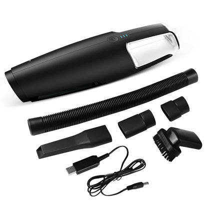 Black 120W wireless car vacuum cleaner with 7000 mbar suction for dry and wet car and home use