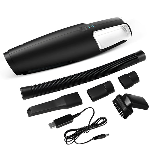 Black 120W wireless car vacuum cleaner with 7000 mbar suction for dry and wet car and home use