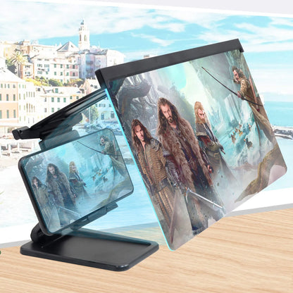 L20 split mobile phone screen magnifier with black ABS shell and 12 inch acrylic lens on adjustable bracket