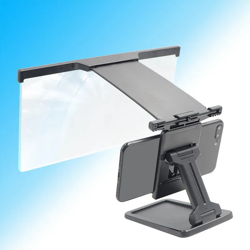 L20 split mobile phone screen magnifier with black ABS shell and 12 inch acrylic lens on adjustable bracket