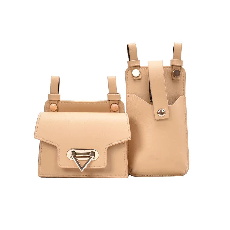 Small square PU crossbody chest belt bag with magnetic button, colour contrast, single strap, in yellow, red, purple or black
