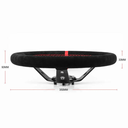 14-inch 35cm suede racing steering wheel for car modification in red, yellow, or blue