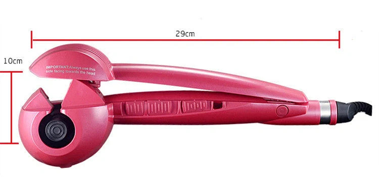 Automatic Curling Iron Wave Curling Artifact in pink, black, and blue with 360-degree turn feature