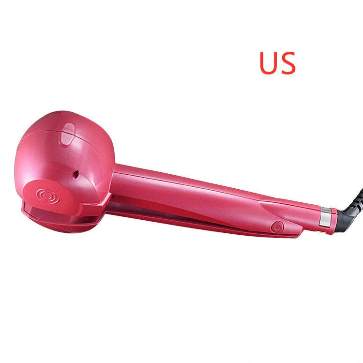 Automatic Curling Iron Wave Curling Artifact in pink, black, and blue with 360-degree turn feature