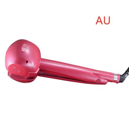 Automatic Curling Iron Wave Curling Artifact in pink, black, and blue with 360-degree turn feature