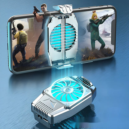 H15 black rechargeable mobile cooling fan, 8x4.5x2.8cm size with 300mAh battery for 3-hour gaming sessions