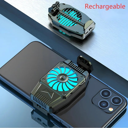H15 black rechargeable mobile cooling fan, 8x4.5x2.8cm size with 300mAh battery for 3-hour gaming sessions