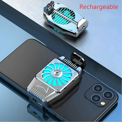 H15 black rechargeable mobile cooling fan, 8x4.5x2.8cm size with 300mAh battery for 3-hour gaming sessions