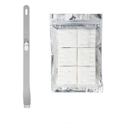 Disposable toilet brush set with 18 cotton heads for hygienic bathroom cleaning
