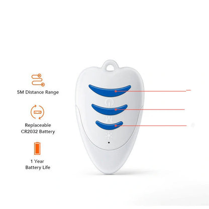 Wireless Smart Remote Control Pet Toy with LED Flashing Lights in blue, pink, and orange