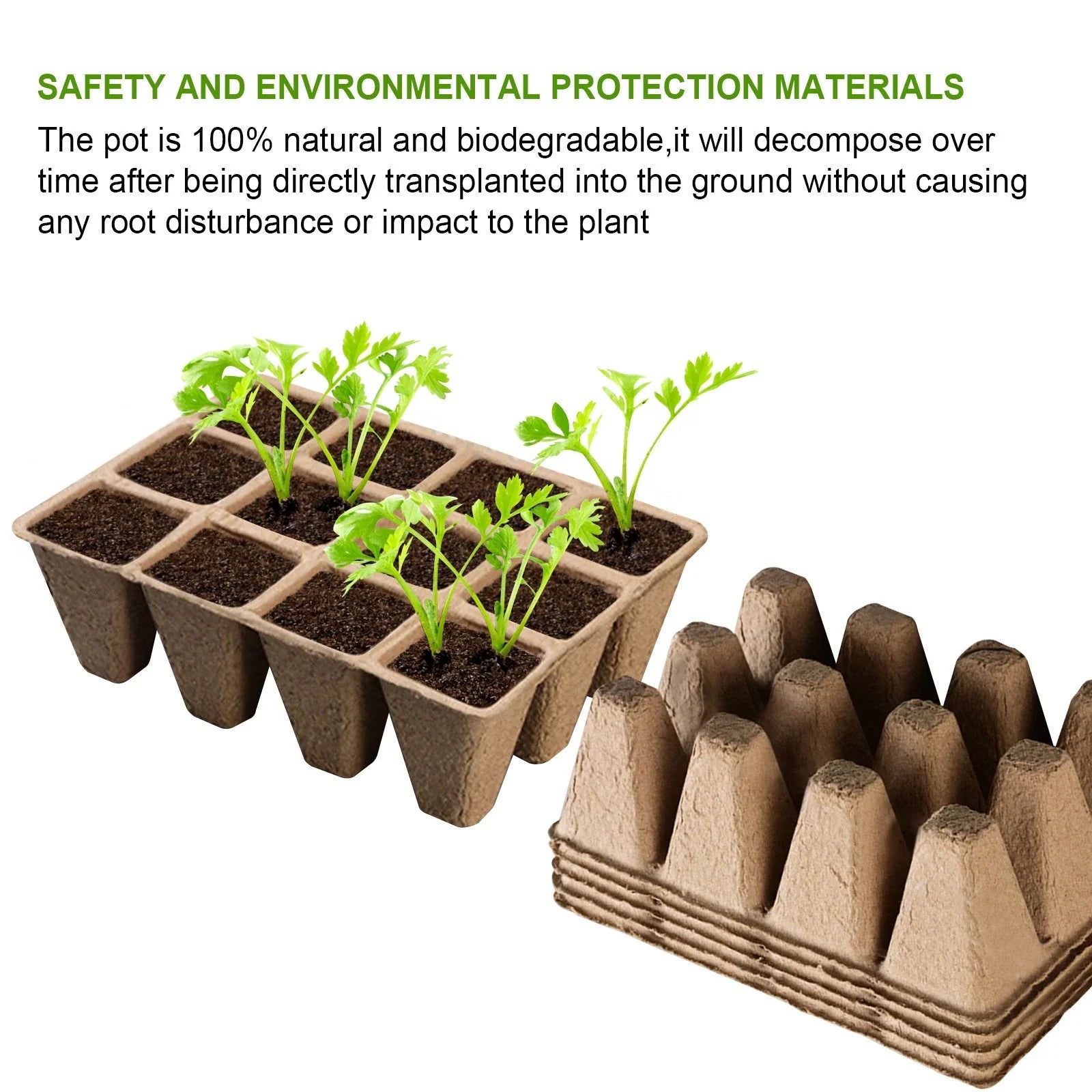 Eco-Friendly Seedling Trays with 12 Cells for Convenient Planting and Transplanting