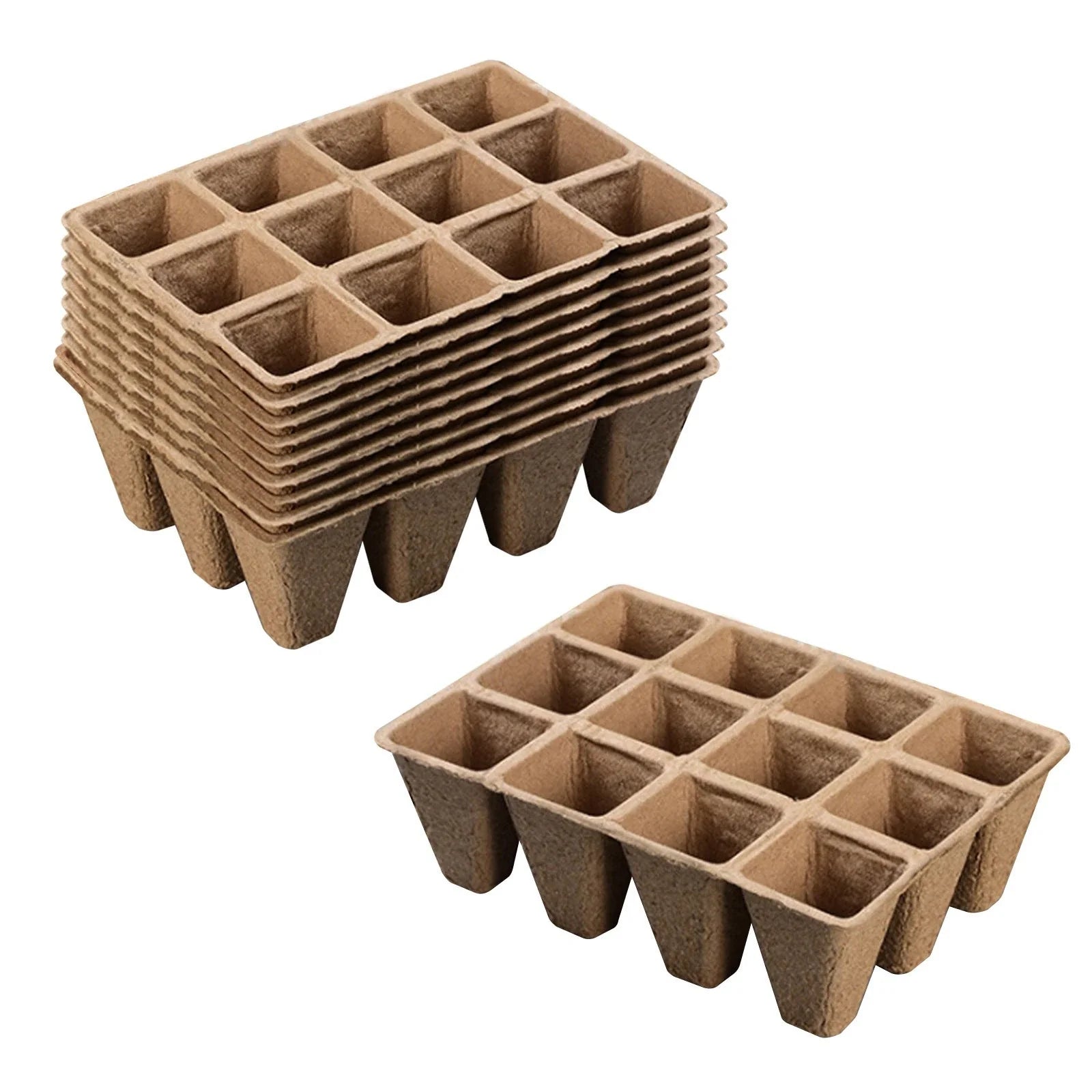 Eco-Friendly Seedling Trays with 12 Cells for Convenient Planting and Transplanting