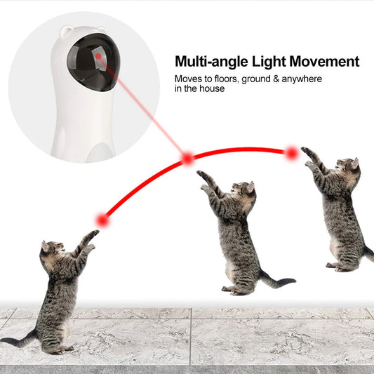 Automatic laser cat toy with adjustable settings for feline entertainment
