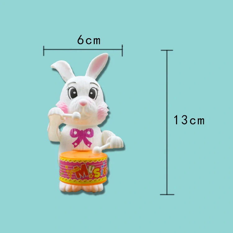Cartton Rabbit Drumming Clockwork Wind-up Toy for children's educational play