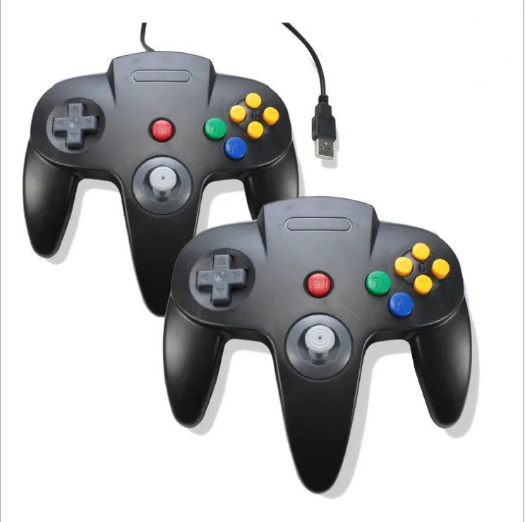 USB N64 game controller for PC with original Nintendo 64 three-pronged design and multiple colour options