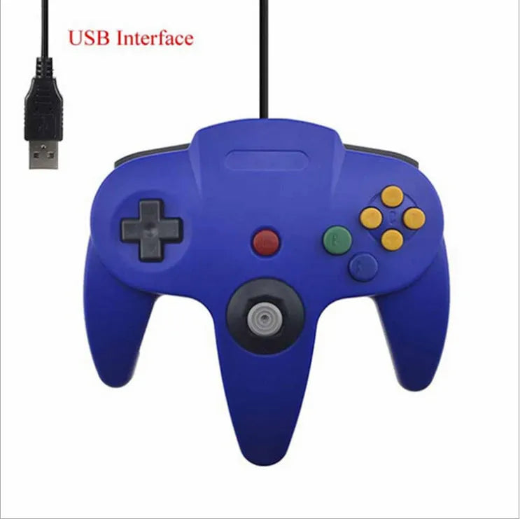 USB N64 game controller for PC with original Nintendo 64 three-pronged design and multiple colour options