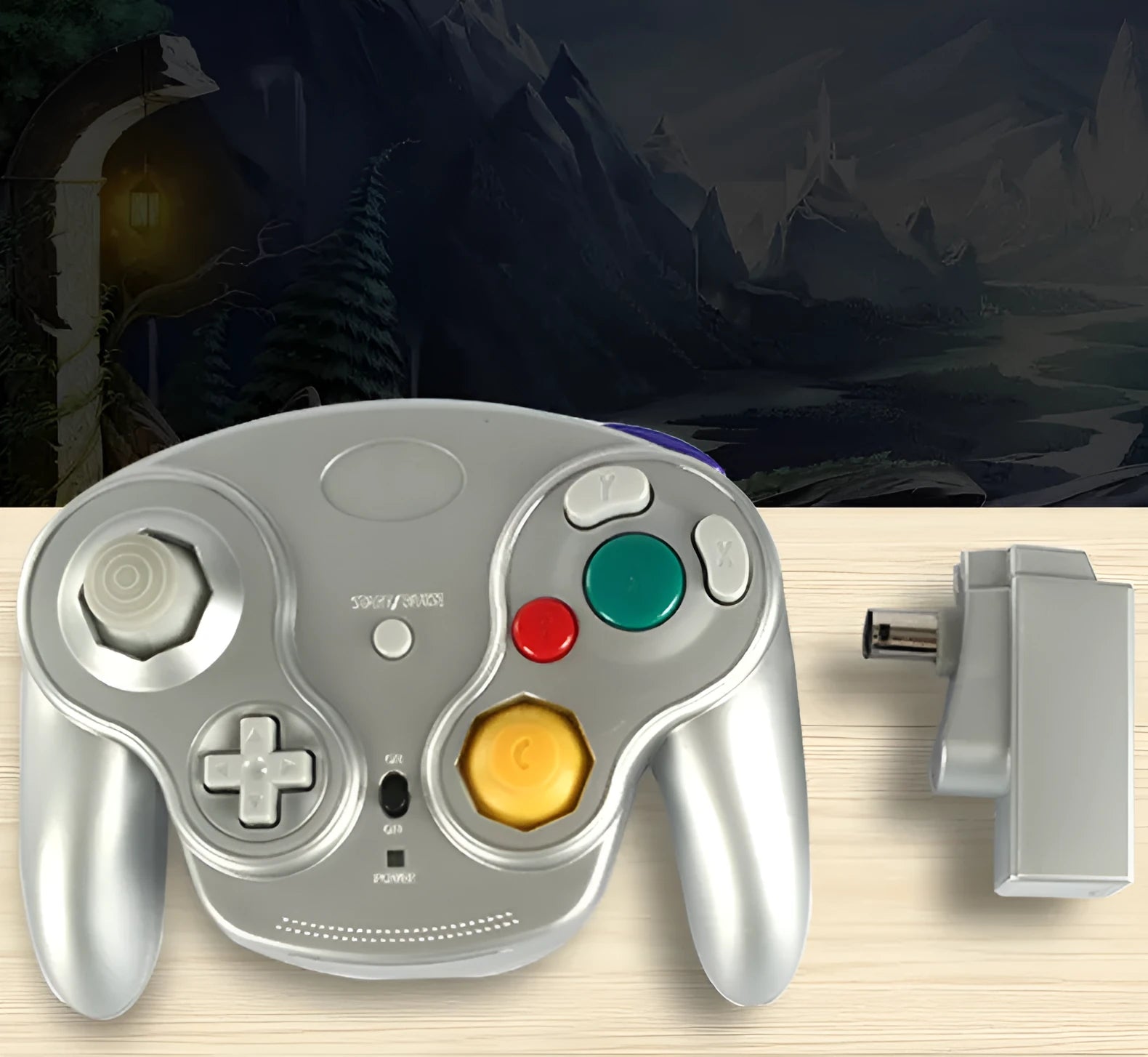 NGC 2.4G wireless game controller for Wii and GameCube consoles in a choice of six colours.