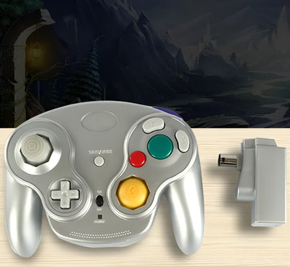 NGC 2.4G wireless game controller for Wii and GameCube consoles in a choice of six colours.