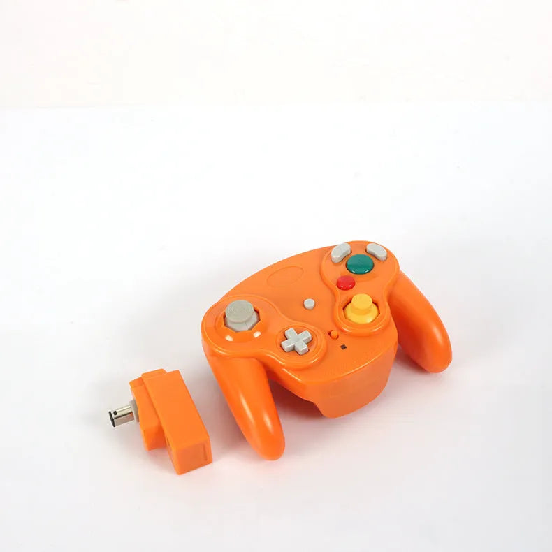 NGC 2.4G wireless game controller for Wii and GameCube consoles in a choice of six colours.