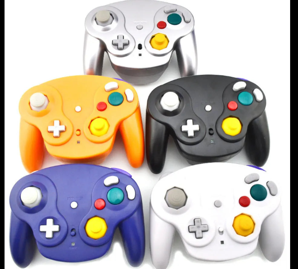NGC 2.4G wireless game controller for Wii and GameCube consoles in a choice of six colours.
