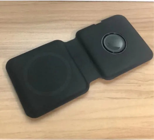 White foldable magnetic wireless charger showing dual charging surfaces and Type-C port