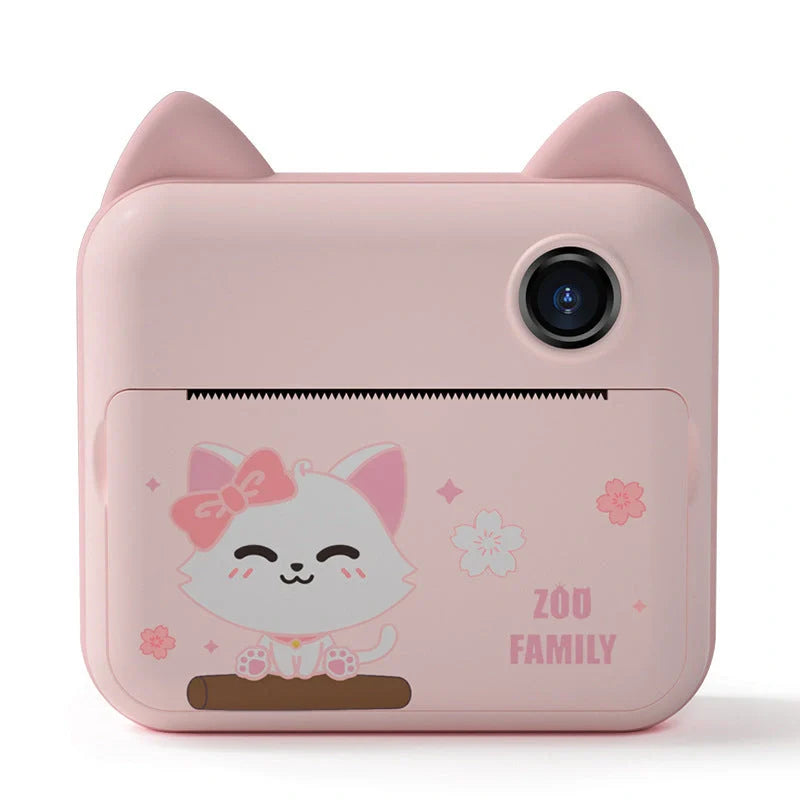 Children's digital camera with photo printing feature in bright colours