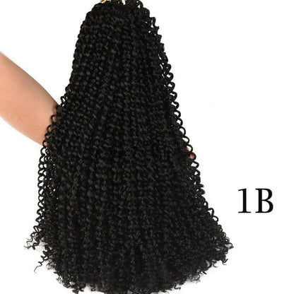 Passion twist crochet braid hair extensions showing spring twist texture and 18-inch length