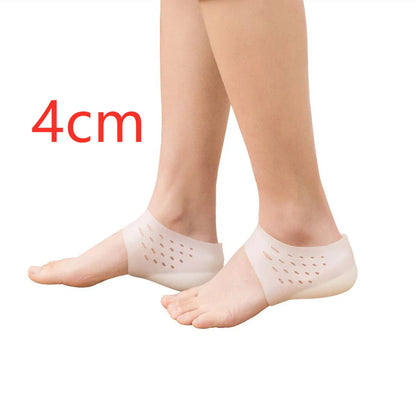 Discreet silicone heel height booster insoles in various colours and sizes for men and women
