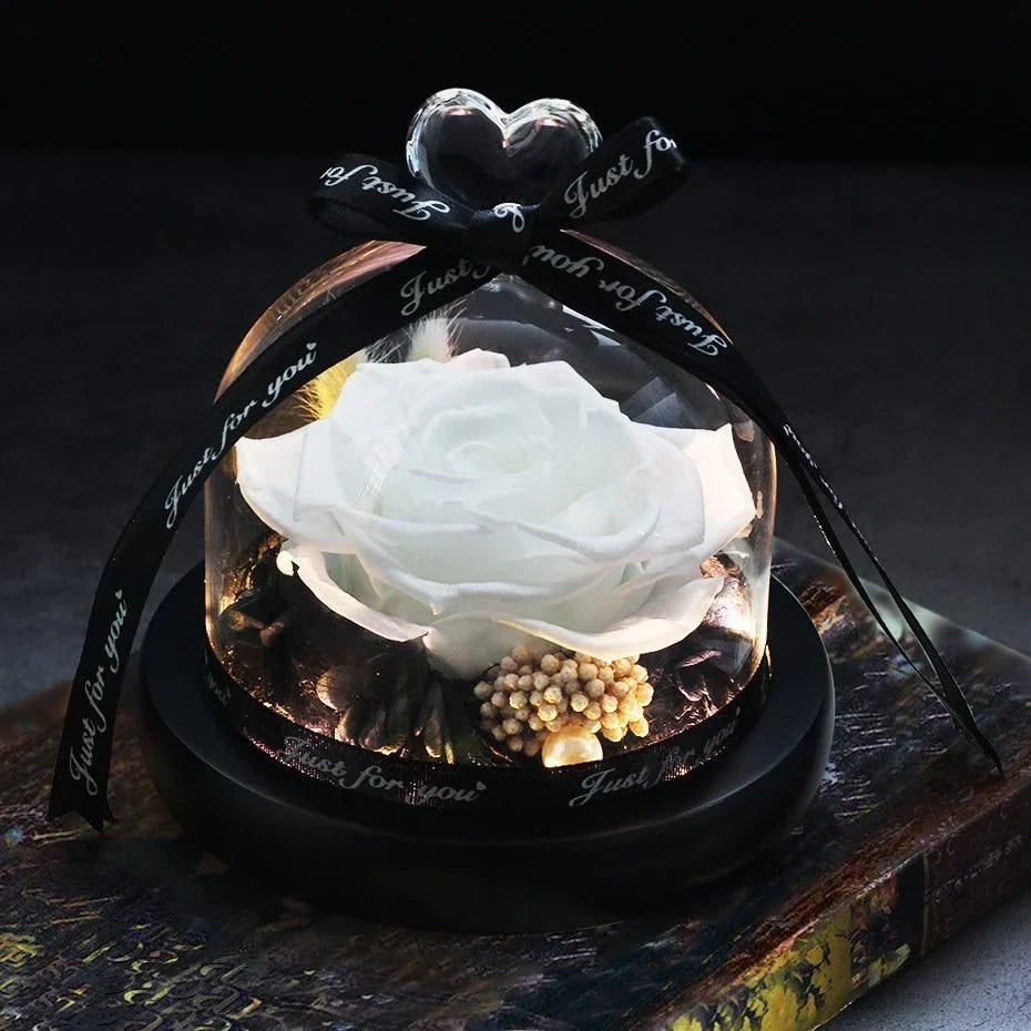 Enchanting Eternal Rose Flower Decor with Mesmerizing LED Lighting