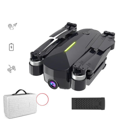 Brushless GPS drone with 4K HD camera in technology grey, folded size 12.8x10x5.5cm, for aerial photography.
