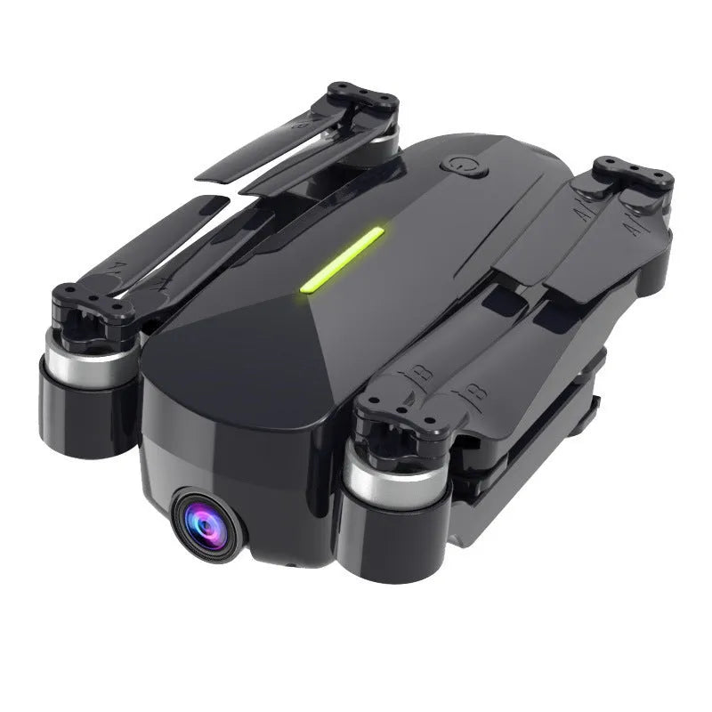 Brushless GPS drone with 4K HD camera in technology grey, folded size 12.8x10x5.5cm, for aerial photography.