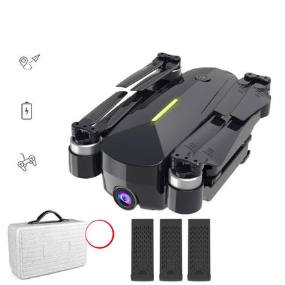 Brushless GPS drone with 4K HD camera in technology grey, folded size 12.8x10x5.5cm, for aerial photography.
